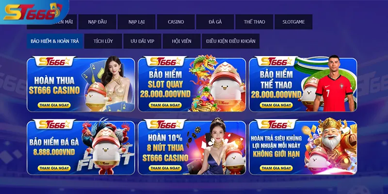 Tỷ lệ hoàn trả tại ST666 cao gấp đôi mức thị trường